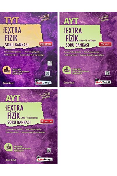 Kafa Dengi Yayınları Kafadengi 2025 Tyt Ayt Fizik Extra 1 Ve 2. Kitap Soru Ba...