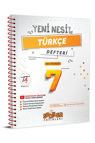 Spoiler Yayınları 7.sınıf Türkçe Defter