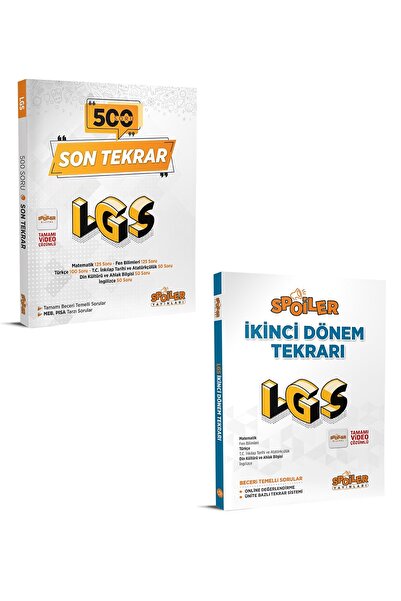 Spoiler Yayınları Spoiler 2024 8. Sınıf Lgs 2. Dönem Tekrarı + Son 500 Soru Seti