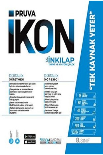 Pruva Akademi 8. Sınıf İnkılap Tarihi İkon Akıllı Defter