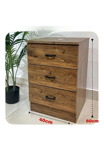 Generic Wooden Cabinet with Three Drawers Next to Bed 40*60 cm