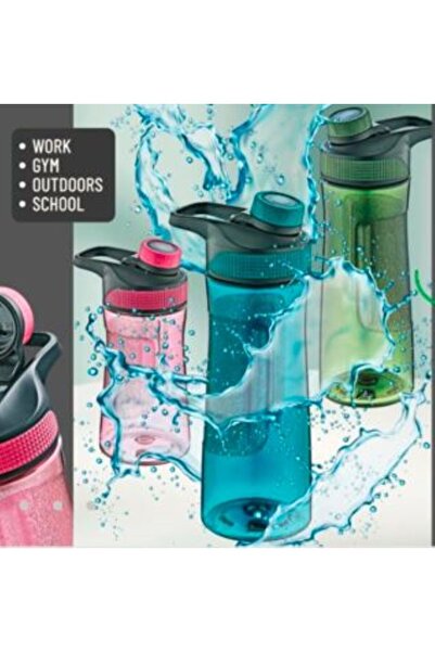 HOLLYHOME Water Bottle, Water Container with Strainer, Plastic Water Bottle, Water Bottle, 730 ml G.Red