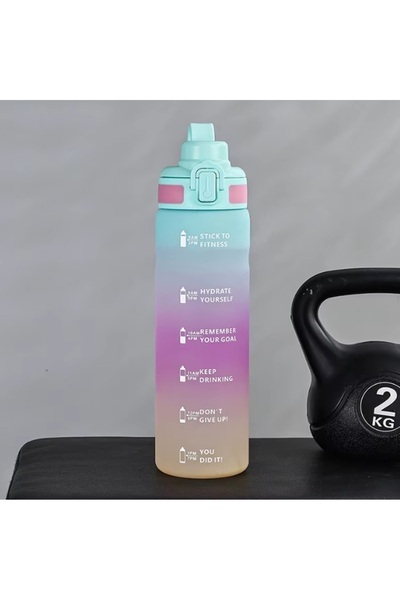 SUMAKA زجاجة مياه رياضية تحفيزية سعة 800 مل، متعددة الألوان، مزودة بعلامة زمنية من تريتان، تصميم مناسب للصغار/البالغين