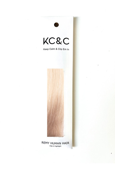 keep calm & Clip Em In - وصلة شعر بلون أشقر داكن مع خصلات أومبري قابلة للتثبي...