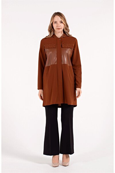 Esswaap - Çakma Detaylı Fermuar Kapamalı Kapişonlu Giy Çık Tunik