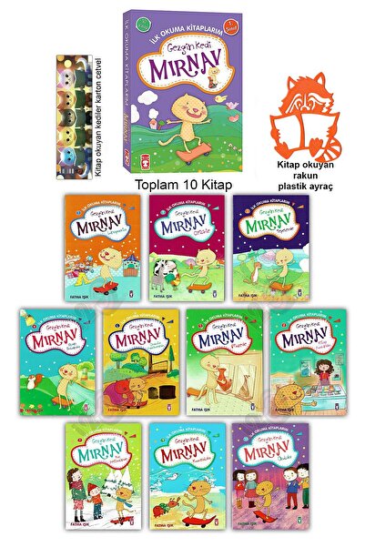 Timaş Çocuk 1. Sınıf Gezgin Kedi Mırnav İlk Okuma Kitaplarım Seti 10 Kitap