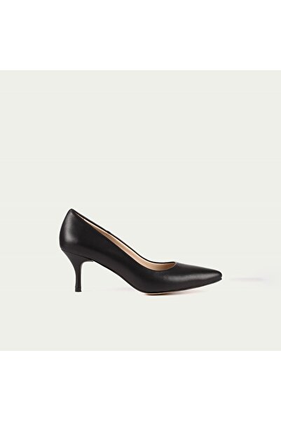 TOGO Siyah Rugan Hakiki Deri Kadın 7 Pont Stiletto [001312]