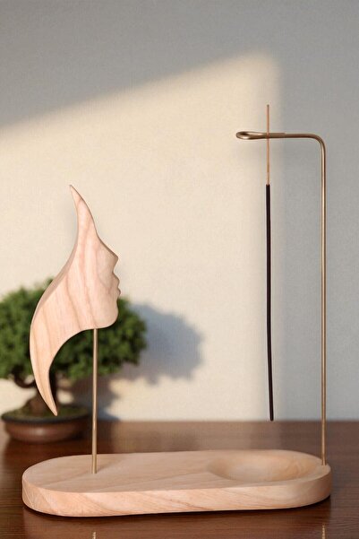 WOOD CARVING HUB El Yapımı Ahşap Kadın Silüet Tütsülük 3D , Modern Dekoratif ...
