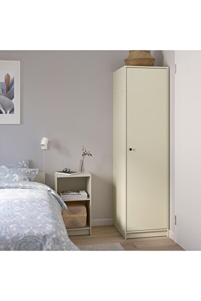 IKEA Gardırop, Açık Bej, Derinlik: 55 cm  Yükseklik: 186 cm  Genişlik: 49 cm