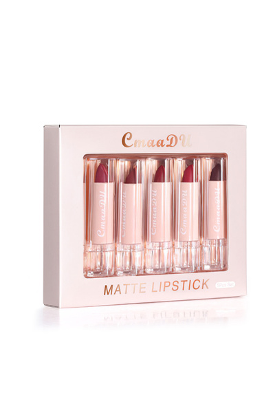 cmaadu مجموعة أحمر شفاه غير لامع من 5 ألوان، مجموعة ملمع شفاه مخملي غير لامع ...