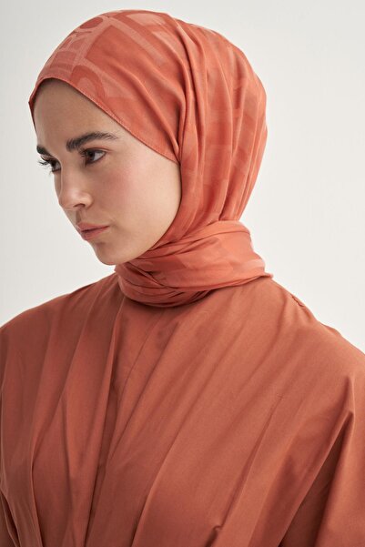 carell Text Pattern Jacquard Italian Silk Shawl Tile