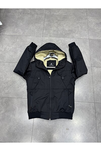 AZR Мъжко зимно палто с кожа