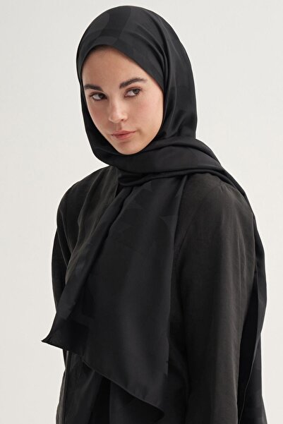 carell C pattern monogram cotton silk shawl black