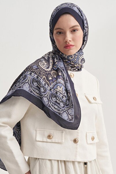 carell Olea Lacivert Nilla Pamuklu Şal