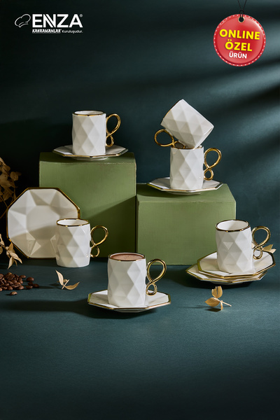 Enza Motto 6’lı Porselen Kahve Fincanı Takımı