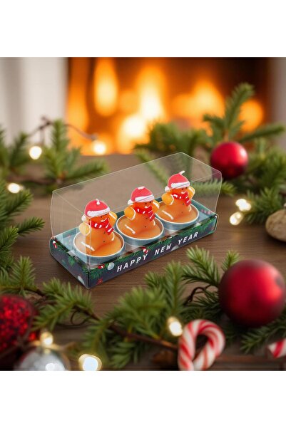 Gift Moda 3'lü Yılbaşı Temalı Dekoratif Mum Seti