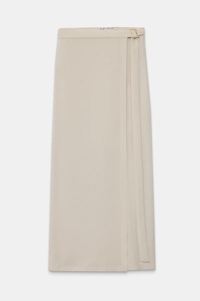Setre Beige Waist Detailed Trousers Skirt