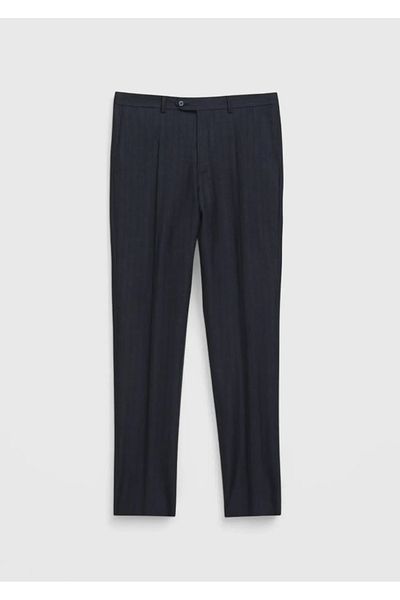Ramsey Navy Blue Striped Zeroweight Slim Fit 100% Wool Suit