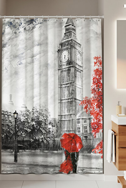 Tropikhome Bigben Londra Desenli Dijital Baskılı Solma Yapmaz Su Geçirmez Ban...