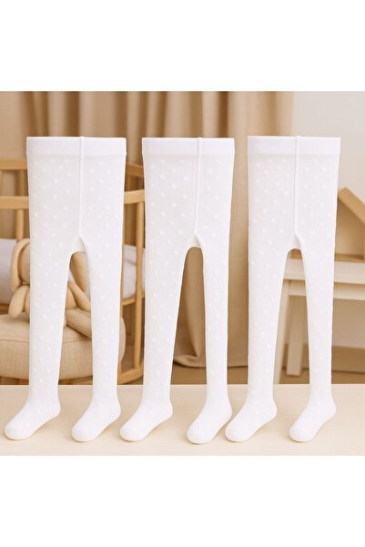 Pico Baby 3'lü Kız Bebek & Çocuk Pamuklu Opak Külotlu Çorap Desenli