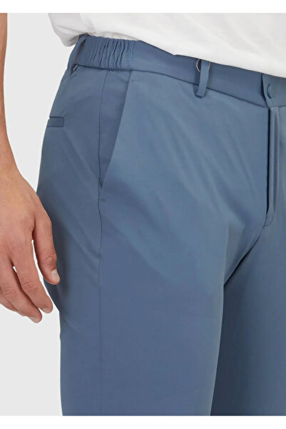 Ramsey Blue Plain Knitted Jogging Fit Casual Trousers