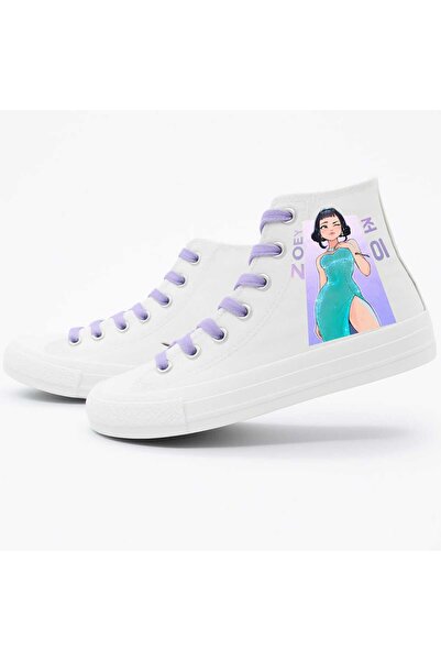 LİASSHOES أحذية رياضية للأطفال مطبوعة من الكتان الأبيض باللون الأزرق من Huntr...