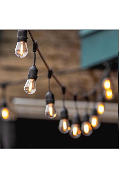 sekizgen led 10 Metre 20 Duylu Rustik Edison Ampullü Eklenebilir Organizasyon...