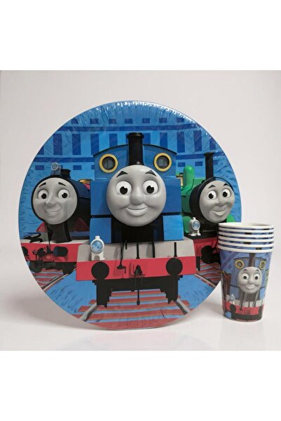Cadde Süs Thomas Ve Arkadaşları 8'li Kağıt Tabak Bardak Seti