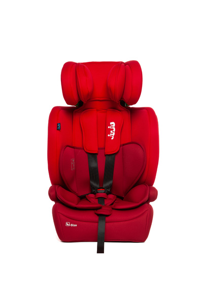 JUJU For happy kiddos Scaun auto pentru bebelusi si copii Safe Rider i-Size, 76-150 cm, transformabil in inaltator auto, tetiera reglabila, husa detasabila si lavabila, Rosu/Bordo