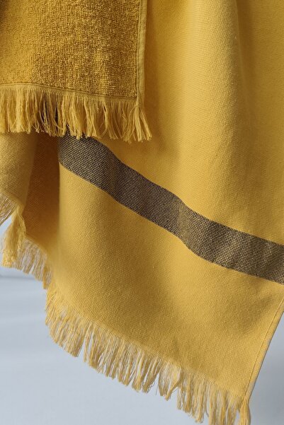 Sevim 100% Cotton Black Striped Towel Peshtemal-Lounger Towel-90X200 Cm-Hardal