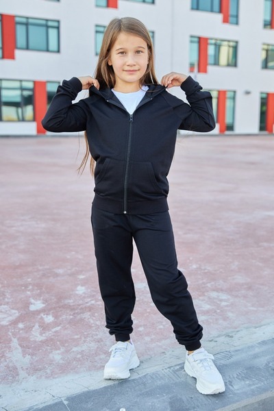 Fulla Moda Hooded Zippered Unisex Kids Tracksuit Set