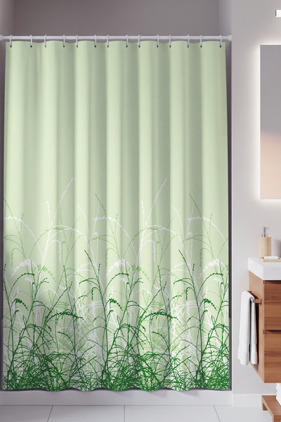 Tropikhome Yeşil Renk Duş Perdesi Dijital Baskılı 180x180banyo Perdesi Solmaz...