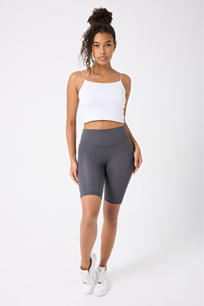 Myluvi Γυναικείο κοντό αθλητικό κολάν Biker με εφέ συσφιγκτικού Cupro