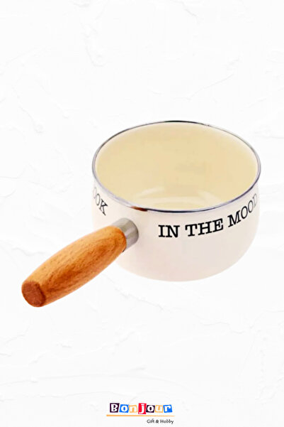 Bonjour Gift & Hobby Enamel Sauce Pan - Cream - 14 cm
