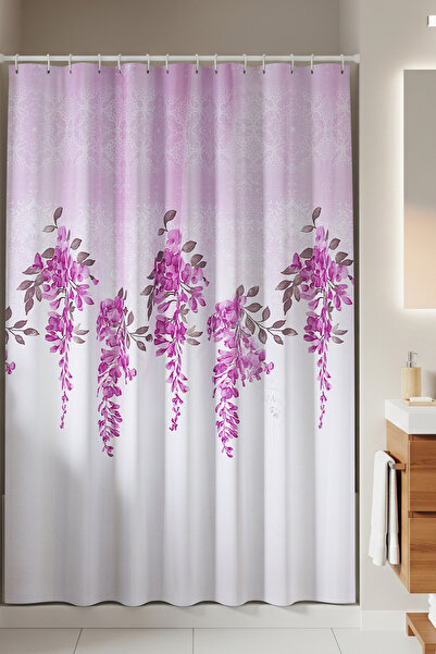 Tropikhome Banyo Perdesi - Tek Kanat Duş Perdesi, Polyester Kumaş Duşakabin P...