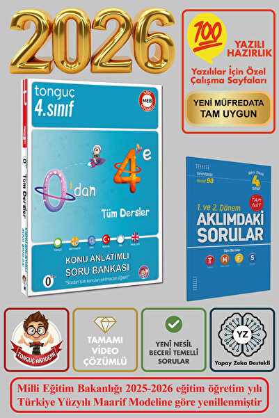 Tonguç Yayınları 4. Sınıf Tüm Dersler 0'dan 4'e Konu Anlatımlı Soru Bankası Yeni Nesil