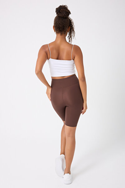 Myluvi Cupro Recovery Effect Women's Short Biker Sports Leggings Brown