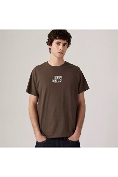 Levi's Ss Relaxed Fit Tee Rope Serif Logo Brack Brown Men's T-Shirt