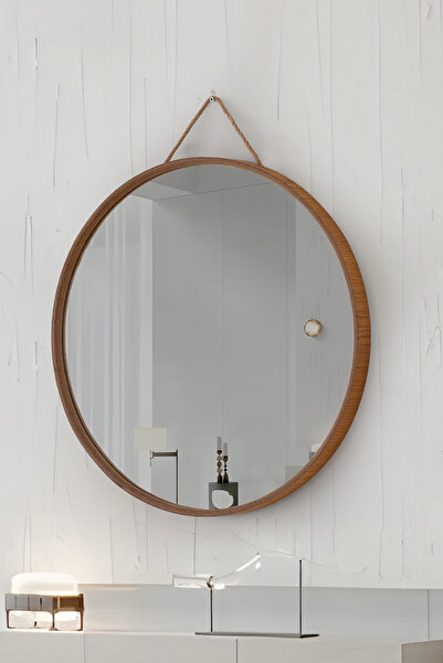 vovvahome Mirora Yuvarlak Dekoratif Duvar Aynası | Boyalı Ahşap Çerçeveli | 6...