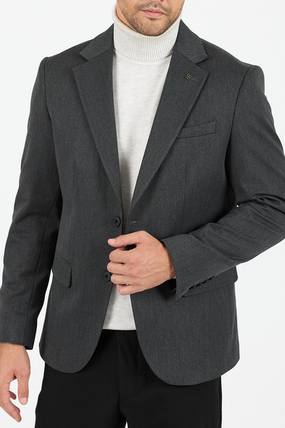 Frappoli Rollex Men's Anthracite Lycra Fabric 2026 Winter Sports Blazer Jacket