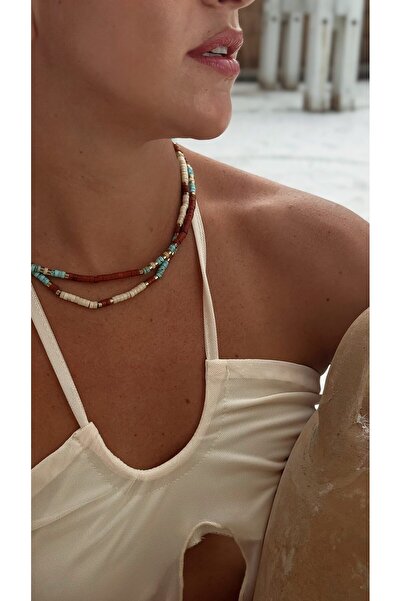 B Design jewelry Abrin Jasper ve Mercan Taşlı Kolye