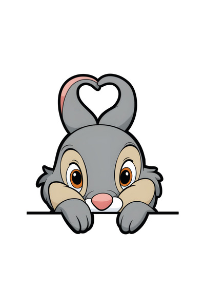 CanCo Store Sevimli Tavşan Sticker 14x14 Cm Su Geçirmez Yüksek Çözünürlüklü A...