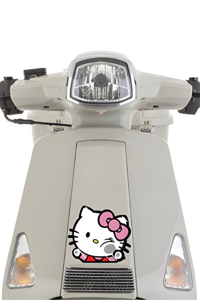CanCo Store Hello Kitty Sticker 13,5x12 Cm Su Geçirmez Yüksek Çözünürlüklü Araba Laptop Oto Motor Kask Sticker