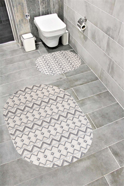 Bordo Halı Set de covorașe de baie decorative lavabile, umplute cu burete, mo...