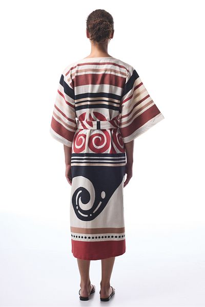 Penti Langer Kimono mit ethnischem Muster Shay