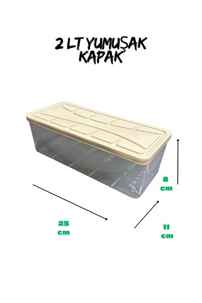 SUPERPUP Storage Container Soft Cover 4 Pieces 2 Lt Beige Freezer, Food Container