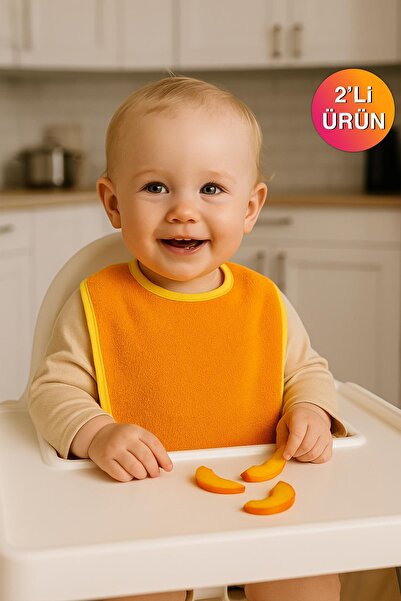 Ender Home CottonVerse 2'li Bebek Mama Önlüğü – Sıvı Geçirmez %100 Pamuk Havl...