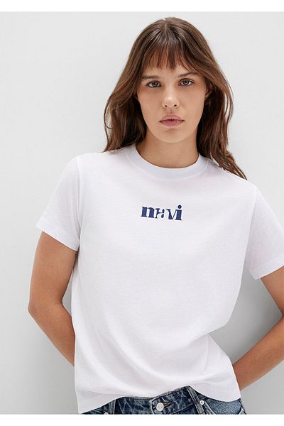 Mavi Bedrucktes weißes T-Shirt Regular Fit / Regular Fit1612241-620
