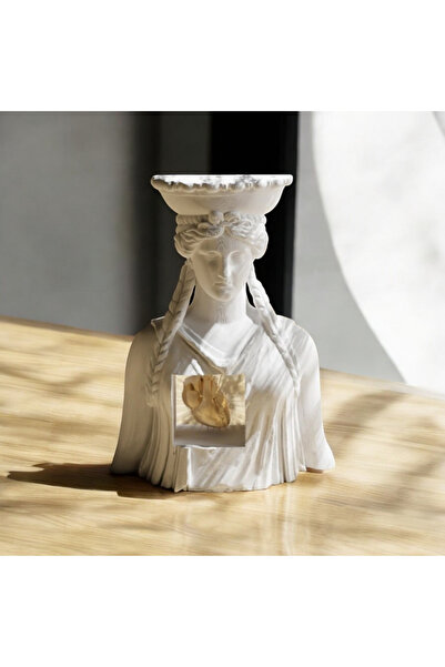 hivhestın Kalpli Antik Büst Dekor – 3D Yazıcı Baskı PLA – 18 cm