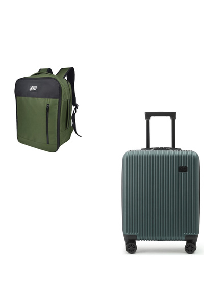 CABINFLY Set Călătorie Ryanair Priority – Troller Cabină Verde 55x40x20 cm+Ru...
